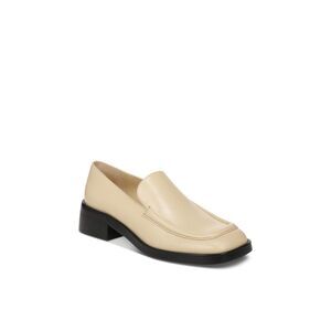 VINCE. Womens Beige Doris Toe Block Heel Slip On Leather Heeled Loafers 11 M